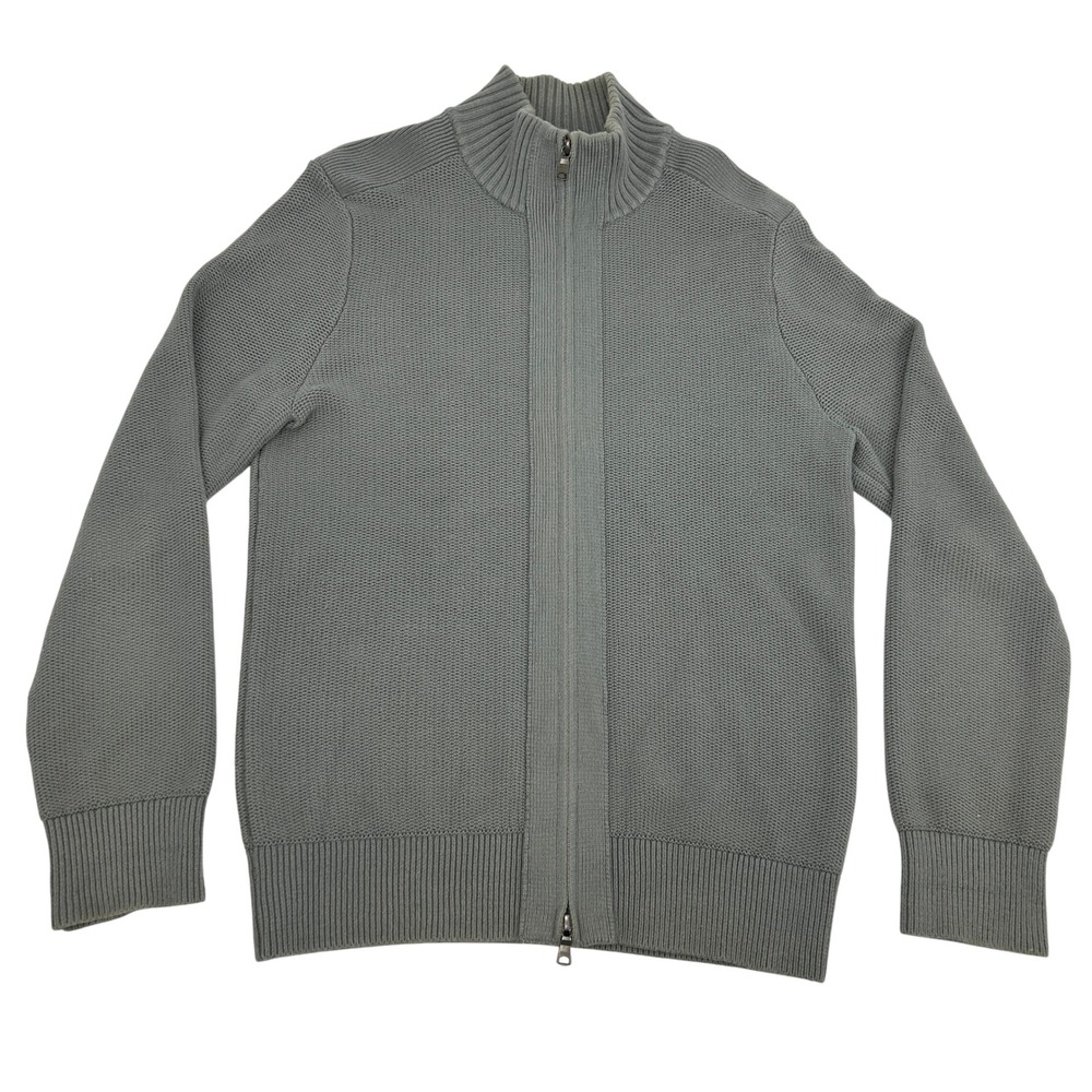 Banana Republic Sweater Men's M Gray Full Zip Mock Neck
